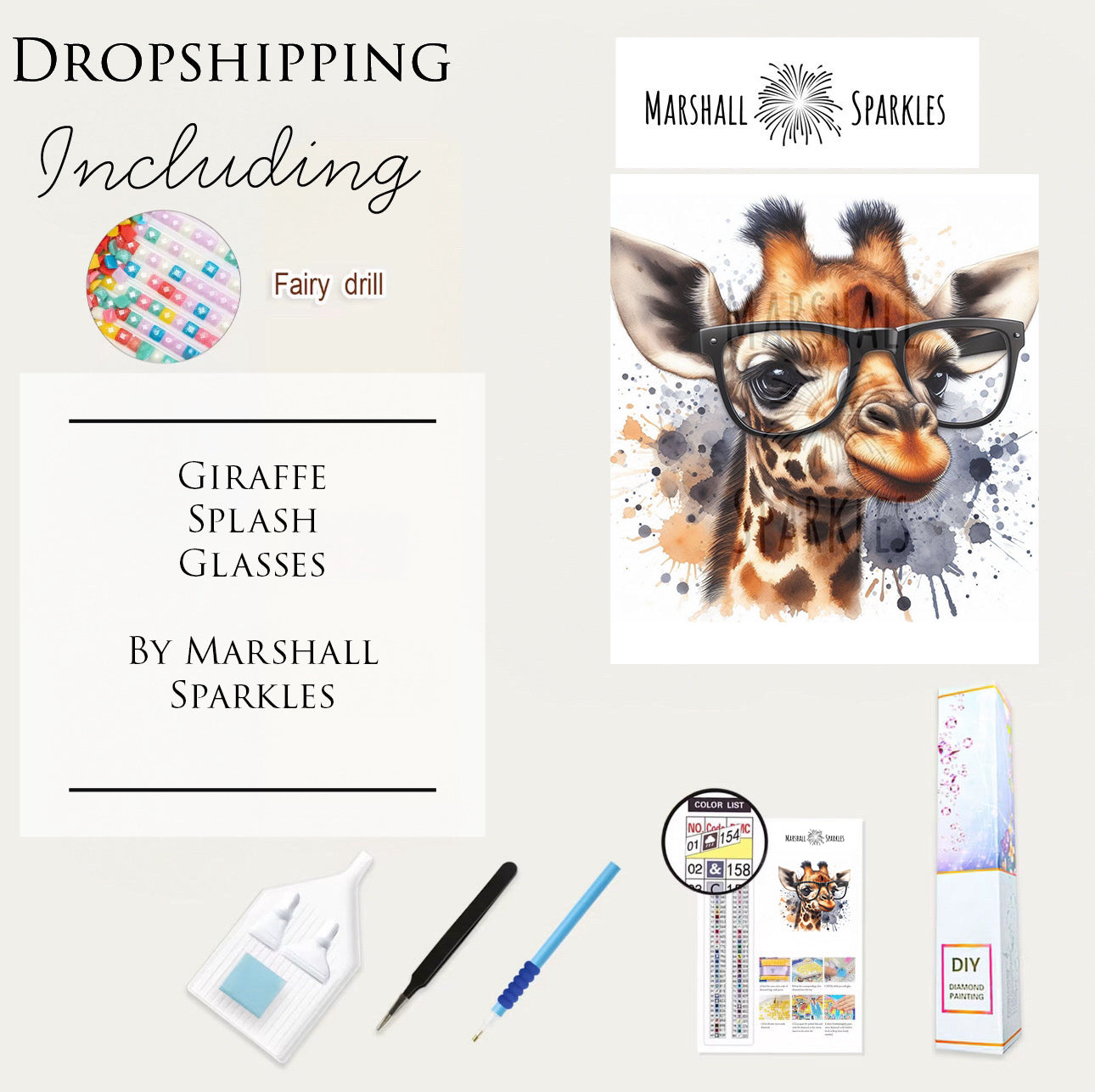 Giraffe Splash Glasses © 40x40