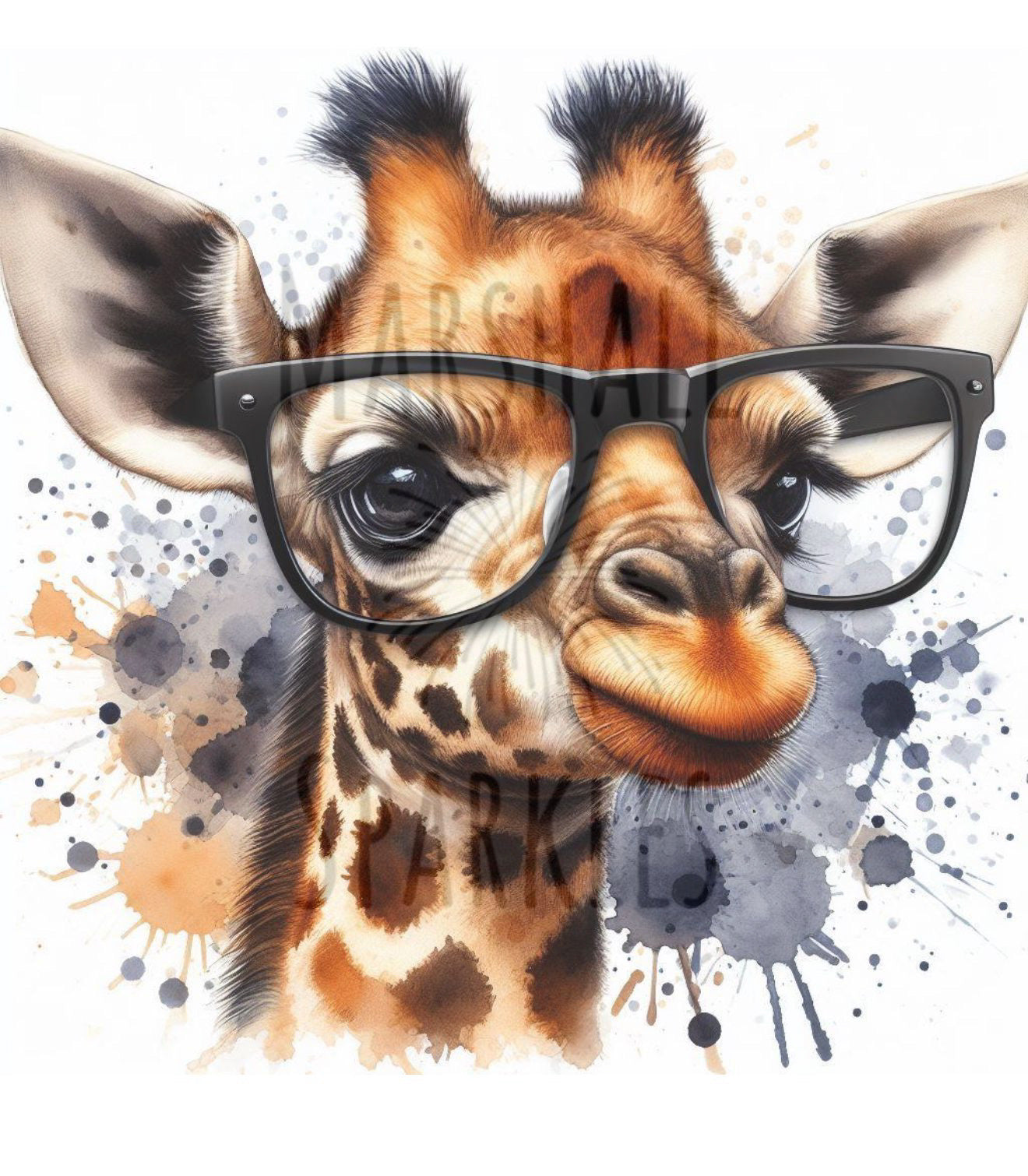 Giraffe Splash Glasses © 40x40