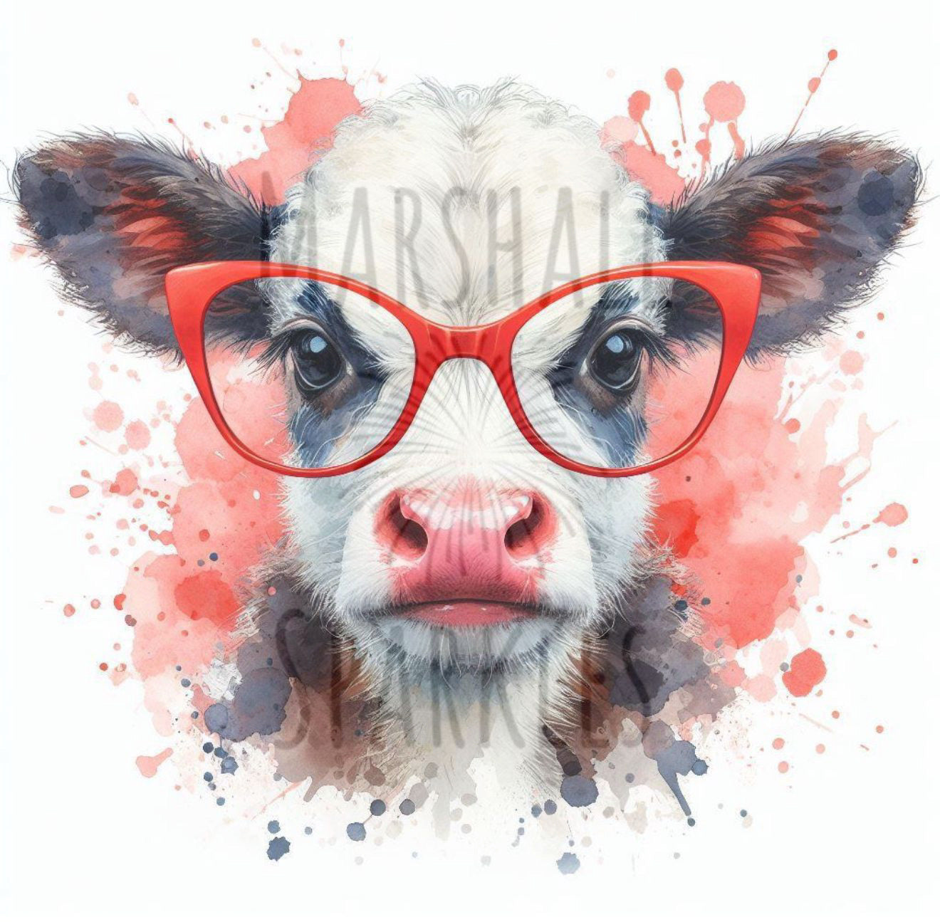 Cow Splash Glasses © 40x40 Round Drill