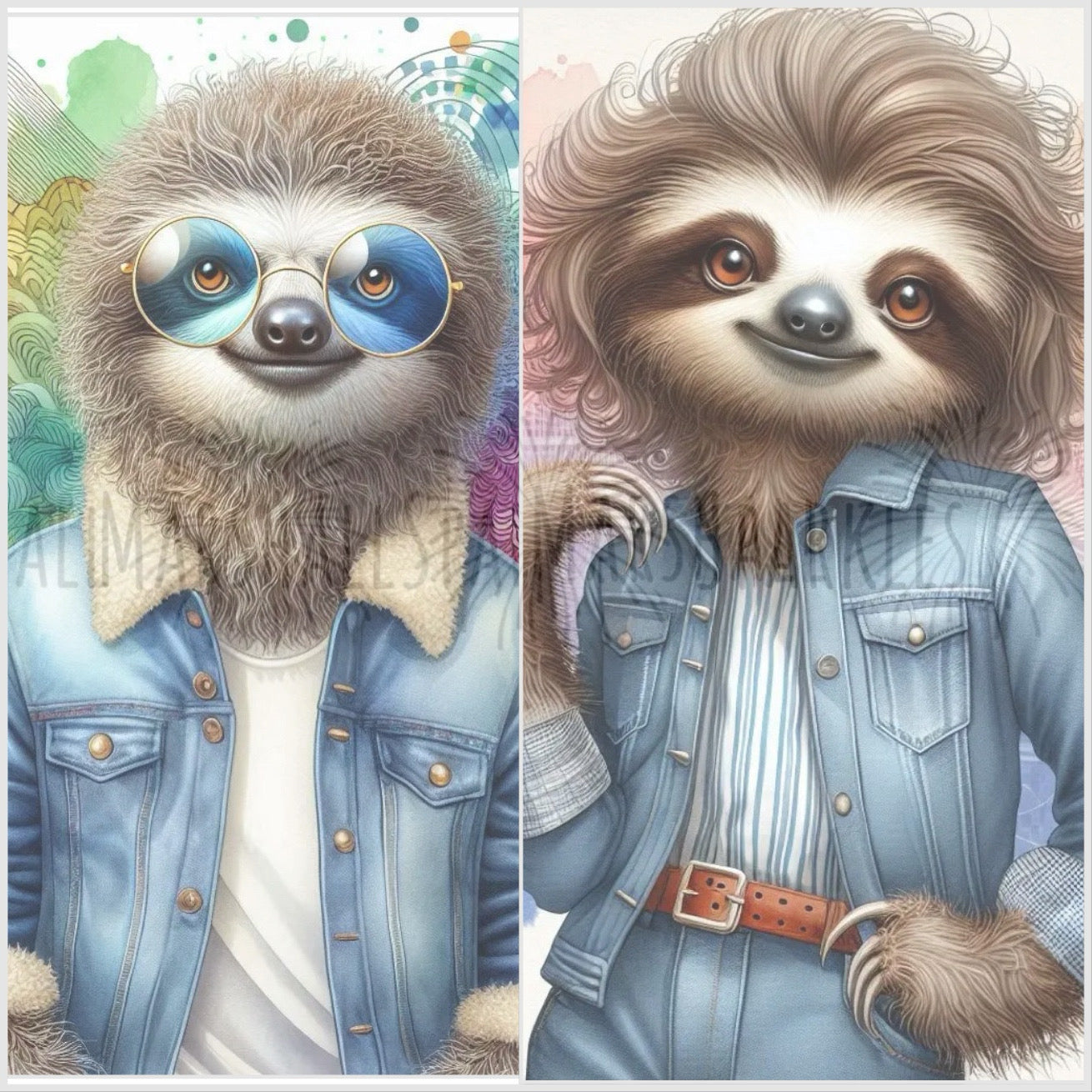 Mr and Mrs Style © - set of two canvas 50x50