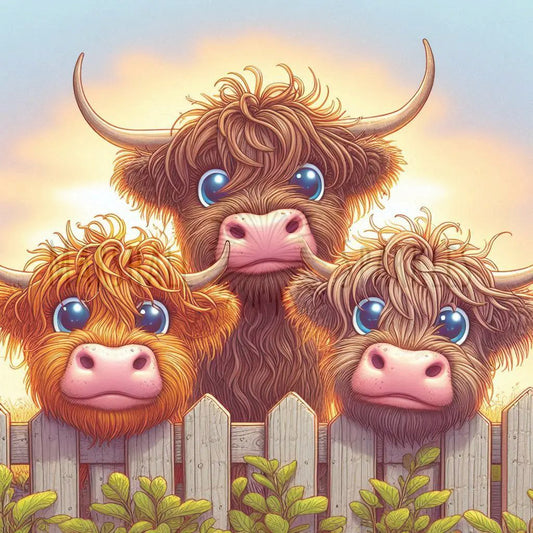 Over the Fence - Highland Cow © 40x40 (print to order)