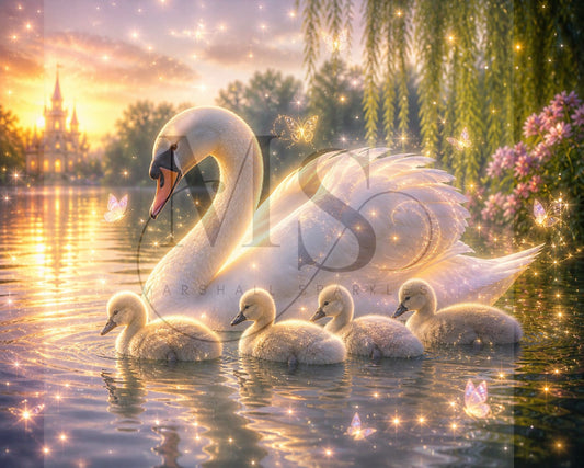 Cygnet Family © 60x50 by KT Designs