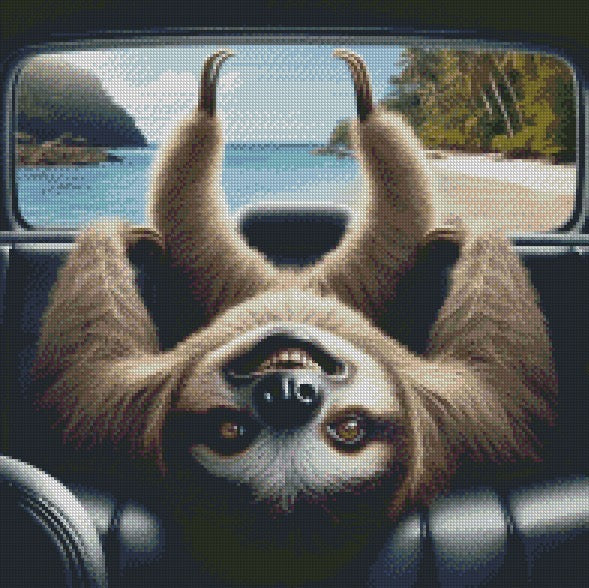 February Just chilling - Sloth © 50x50 Round Fairy Drill