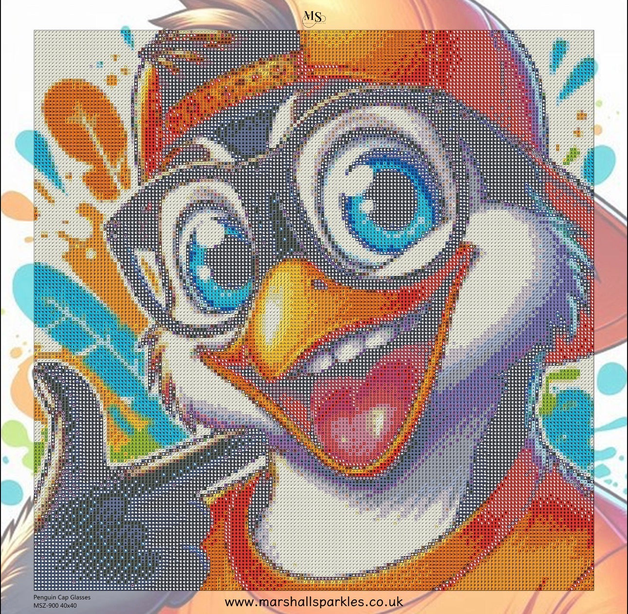 June Penguin Cap Glasses © Square Fairy Drill 40x40