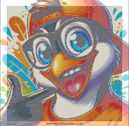 June Penguin Cap Glasses © Square Fairy Drill 40x40