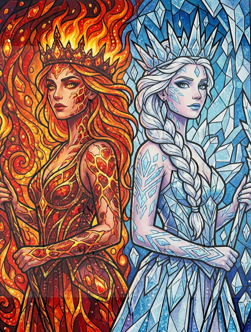 Fire Queen Vs Ice Queen © 60x80