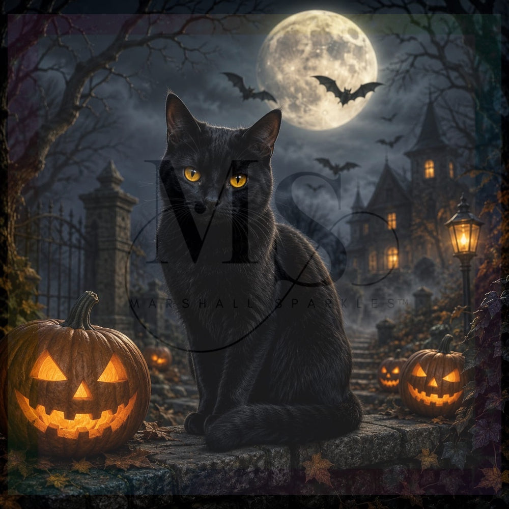 The Black Cat of Hollow Manor © 60x60 by NAT Art Creations