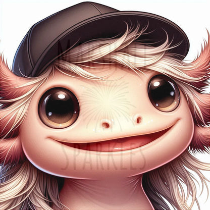 Cap Crew - Axolotl © 40x40 - (print to order)