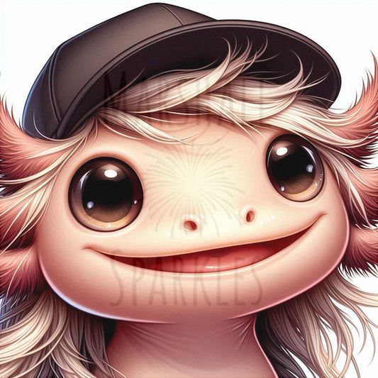 Cap Crew - Axolotl © 40x40 - (print to order)