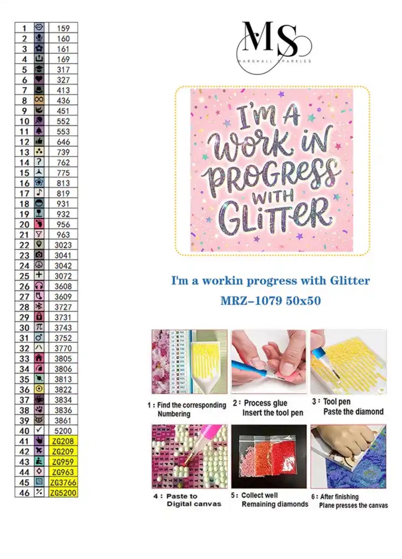 I’m a work in progress with Glitter © 50x50