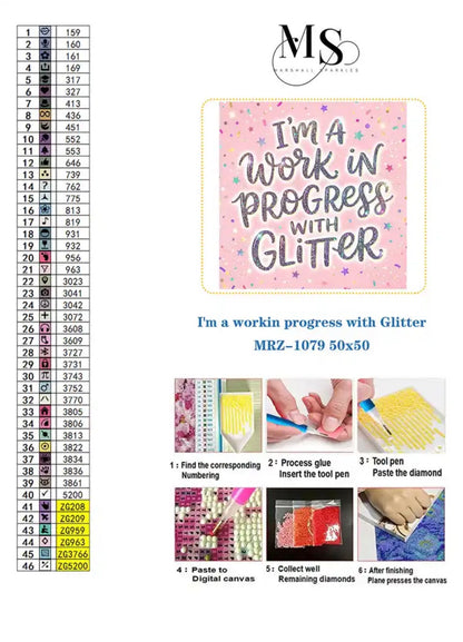 I’m a work in progress with Glitter © 50x50