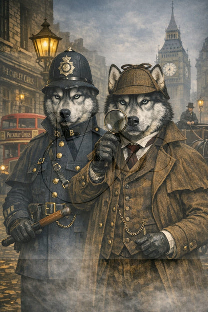 Huskies on Duty © 50x75 by NAT Art Creations