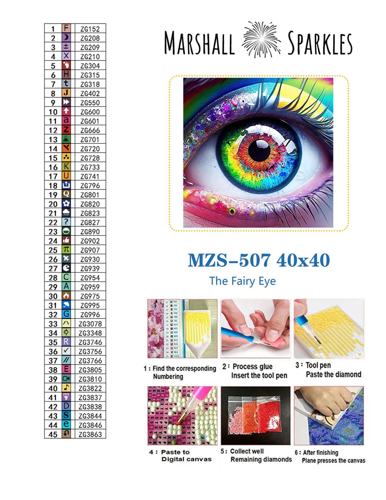 The Fairy Eye © Square FULL FAIRY DRILL 40x40 (stocked item)
