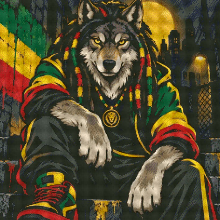 Rasta Wolf © 60x60 by CrazyLone Wolf