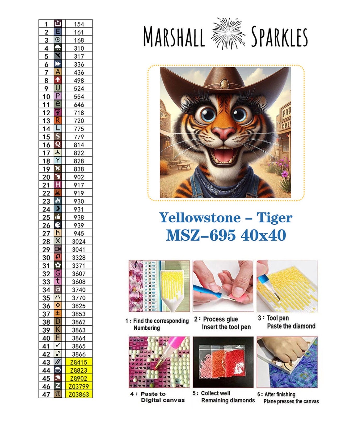 April Yellowstone - Tiger © 40x40 Square Fairy Drill