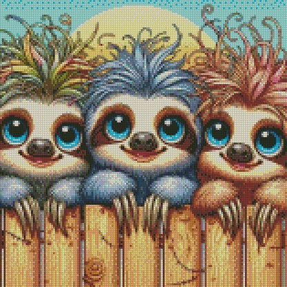 Over the Fence - Sloths © 40x40 (print to order)