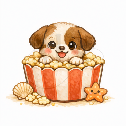 12 Months of Animal Popcorn © 30x30 (12 canvas + free birthday canvas)