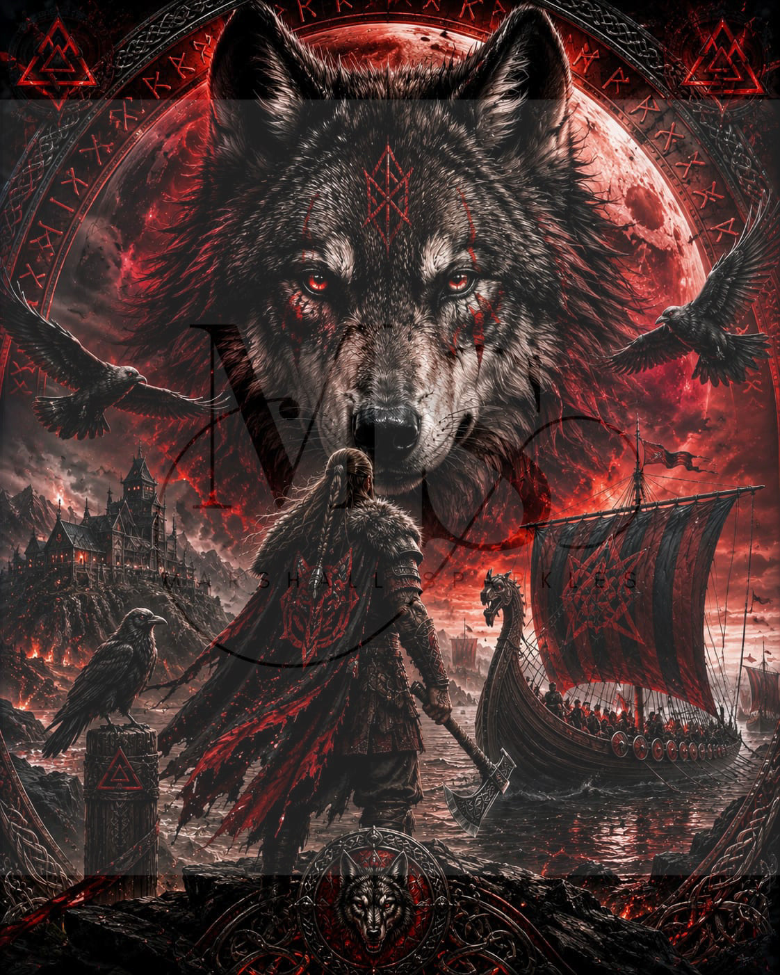 Fenrir's Awakening © 60x75 by CrazyLoneWolf