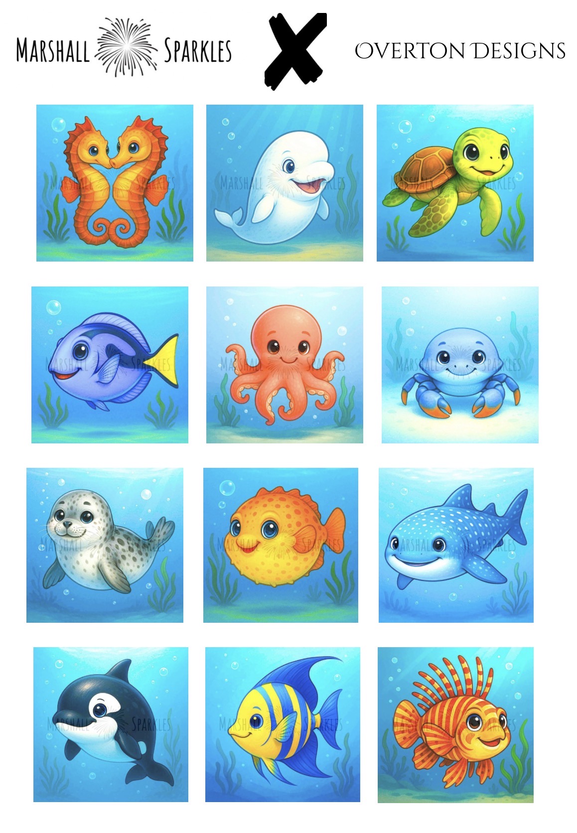 12 Months of Ocean © by Overton Designs 30x30 (PTO)