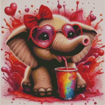 Milkshake Elephant © 40x40 Square Sparkles  Drill™