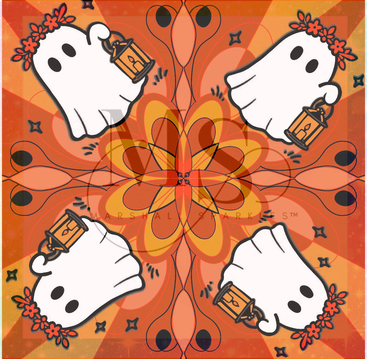 Autumnal Mandala (Hand Drawn) © 50x50 by Rachel Diamond