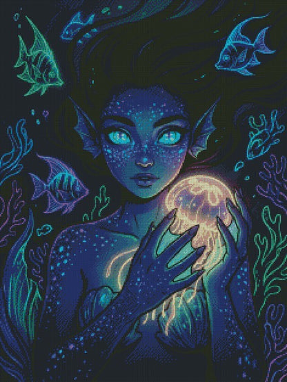 Aqualyn Emberfoam © 60x80 with neon glow in the dark drills