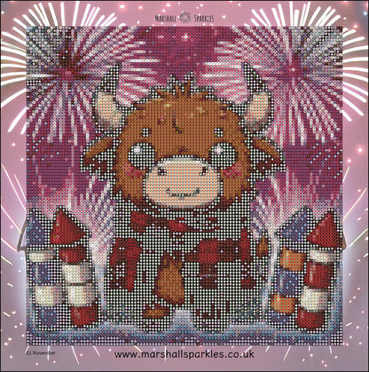 12 Months of Highland Cows © 30x30 free birthday canvas