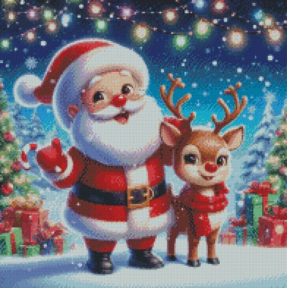 Santa & Rudolf © 50x50 (print to order)