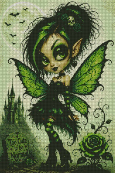 Green Gothic Fairy © 50x75 by NAT Art Creations