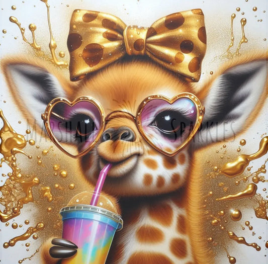 April Milkshake Giraffe © 40x40 Round Fairy Drill