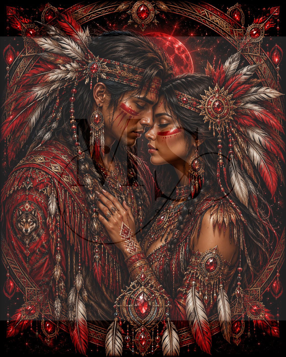 Crimson Soulmates © 60x75 by CrazyLoneWolf