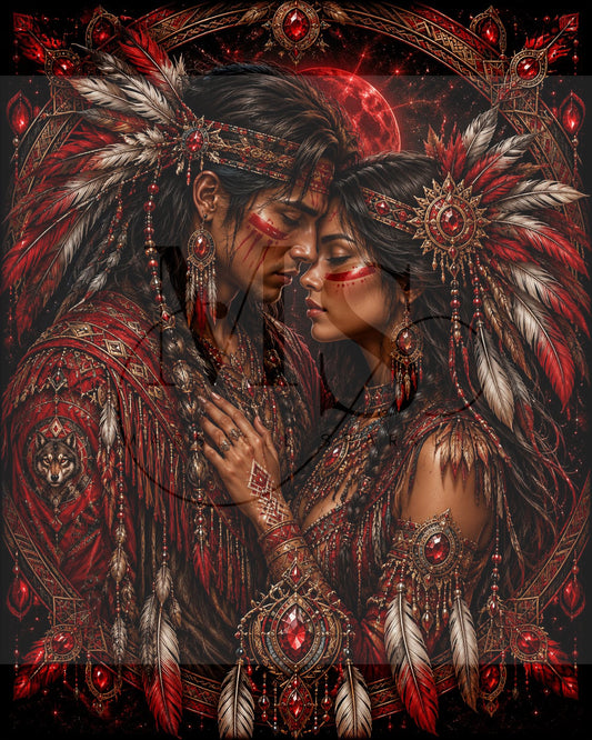 Crimson Soulmates © 60x75 by CrazyLoneWolf