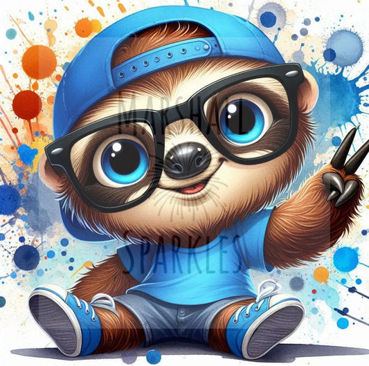 May Sloth Cap Glasses © 40x40 Round Fairy Drill
