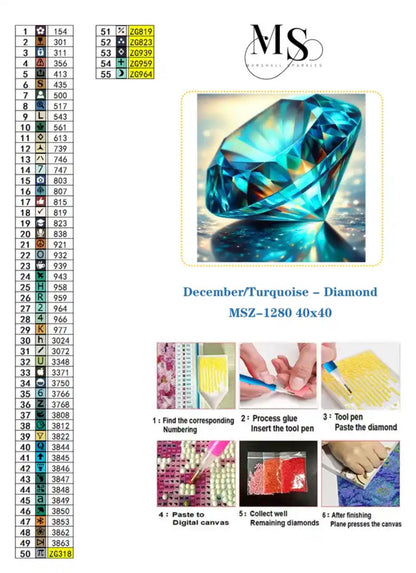 December/Turquoise - Diamond © 40x40