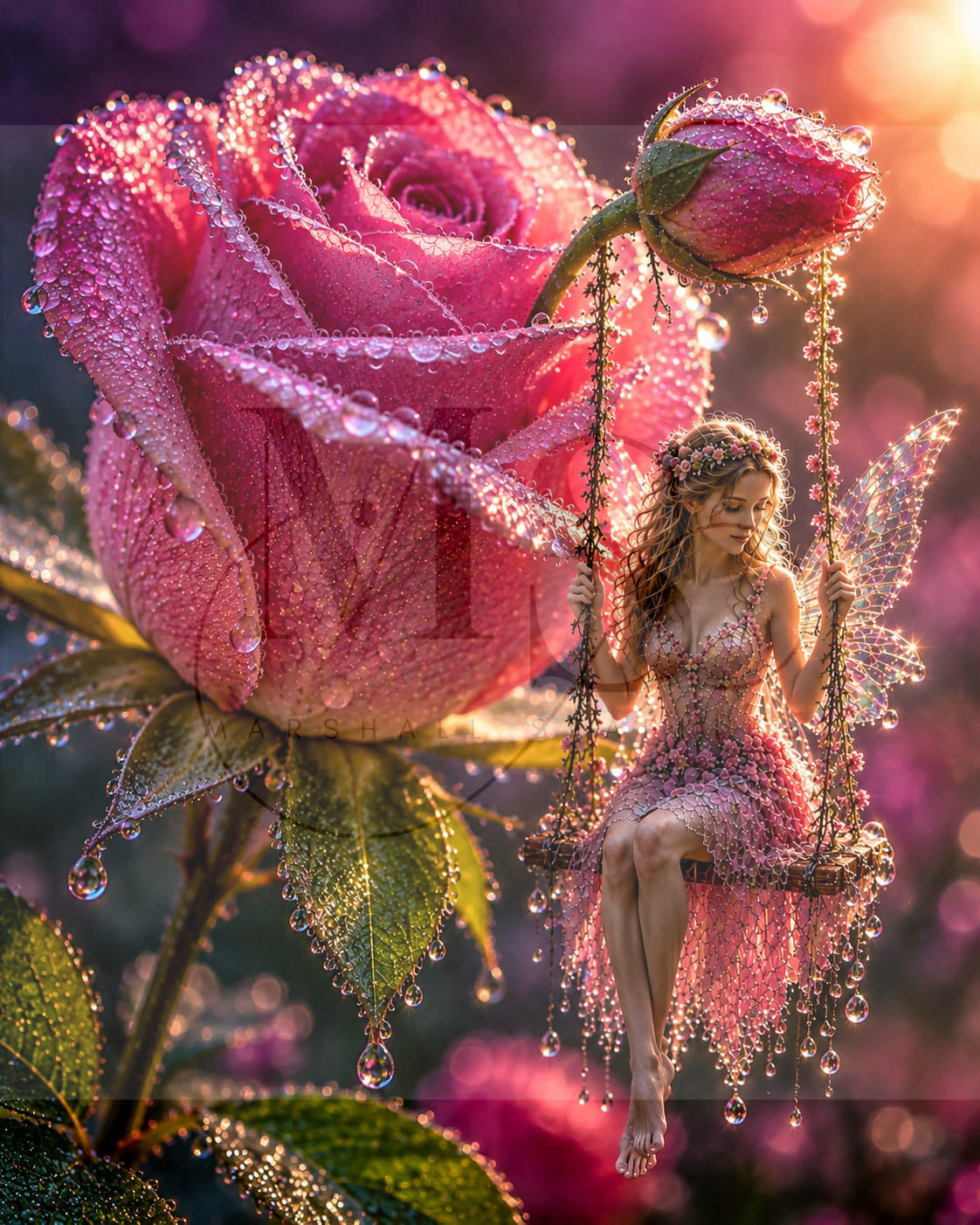 The Crystal Rose Fairy © 60x75 by KT Designs