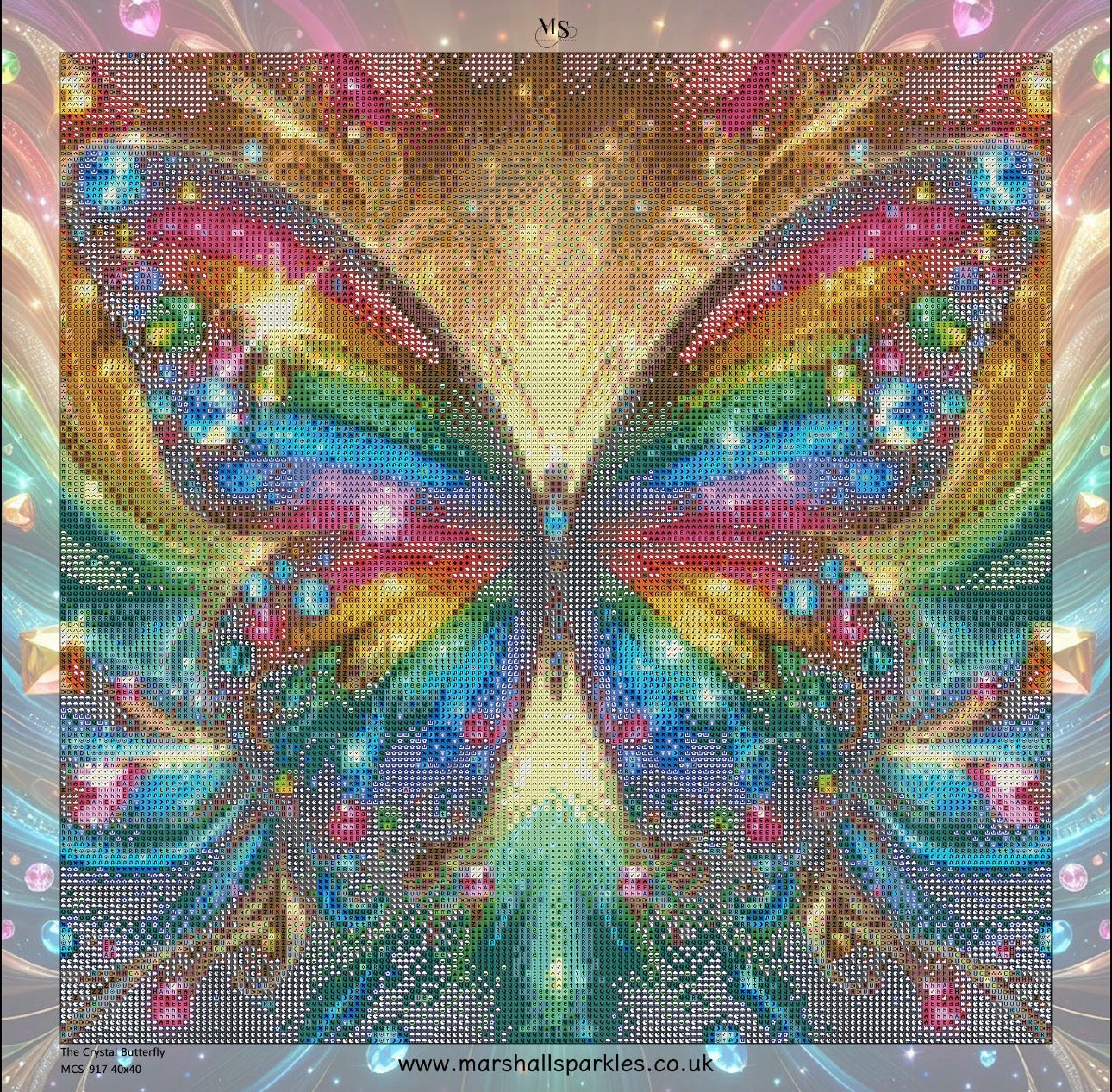 The Crystal Butterfly ©  40x40 Square FULL CRYSTAL DRILL
