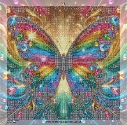 The Crystal Butterfly ©  40x40 Square FULL CRYSTAL DRILL