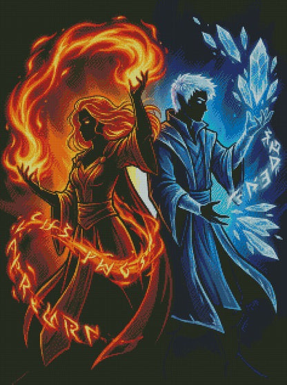 Fire Sorcerer vs Ice Sorcerer 2 © 60x80