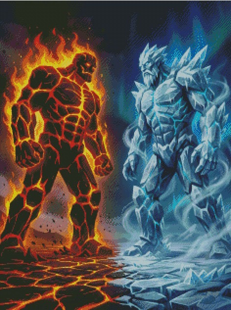 Fire & Ice Beasts © 60x80