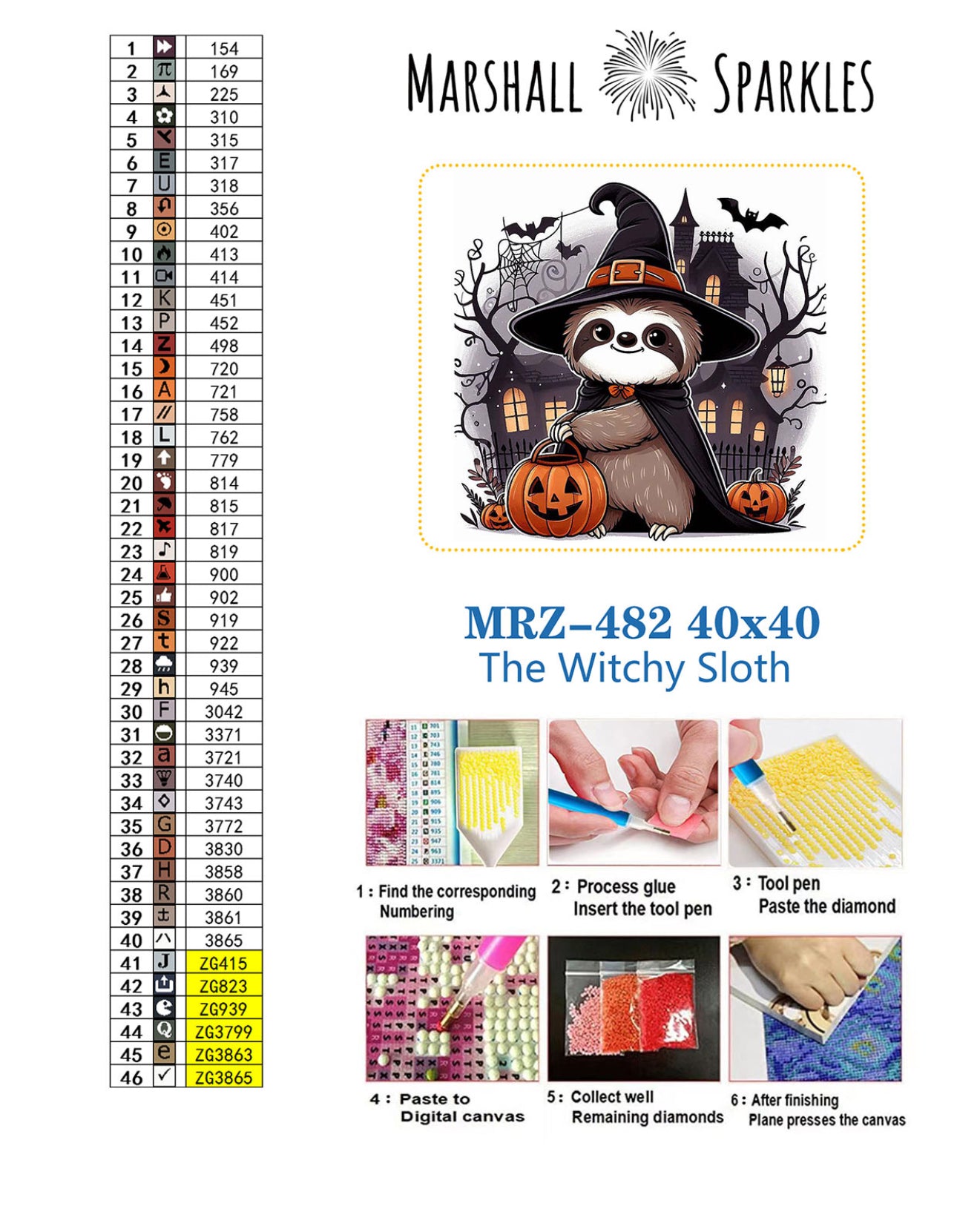The Witchy Sloth © 40x40 (stocked item)