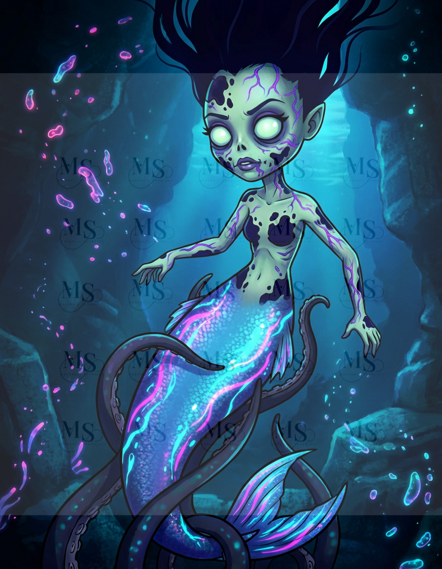 Tide‑Haunted Mermaid © 60x80