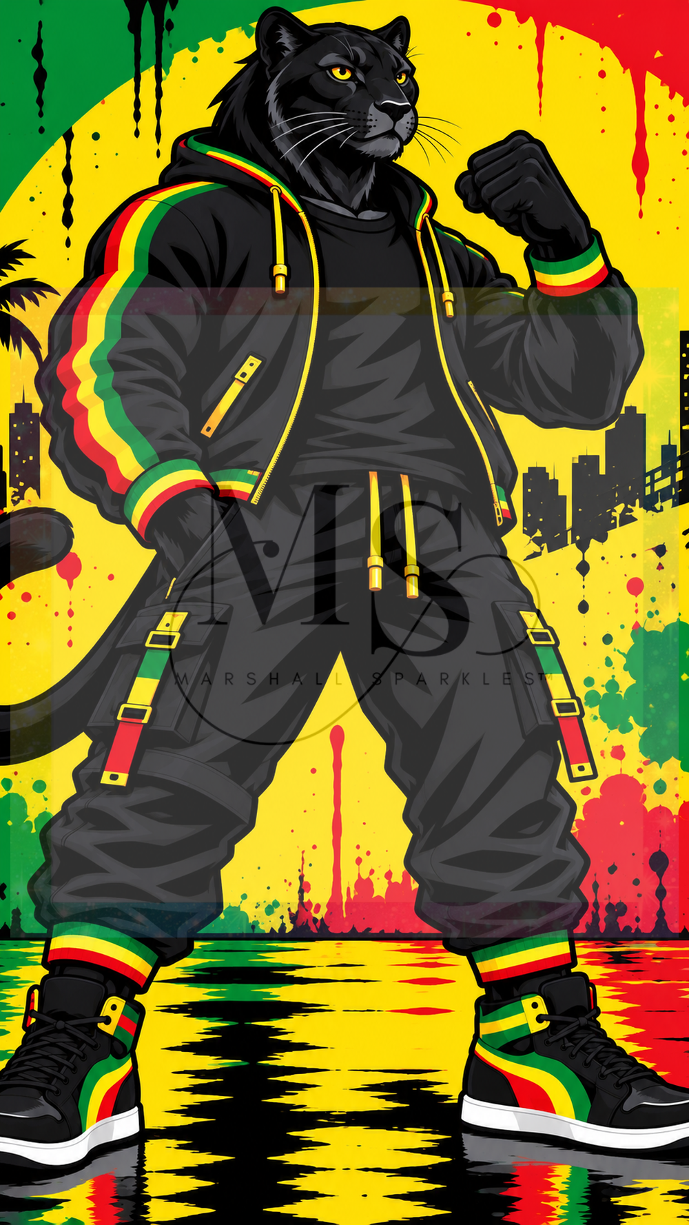 Rasta The Panther © 50x90 by CrazyLone Wolf