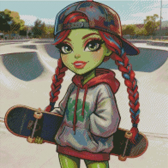 June Skater Sparkles © 50x50 round fairy drill