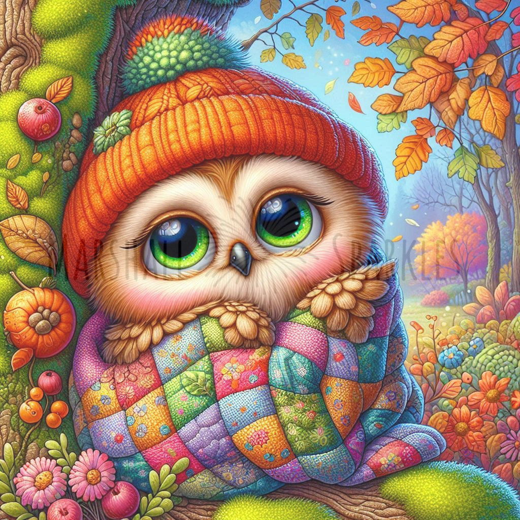 Autumn Owl © 40x40 FULL FAIRY SQUARE