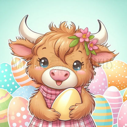 12 Months of Highland Cows © 30x30 free birthday canvas