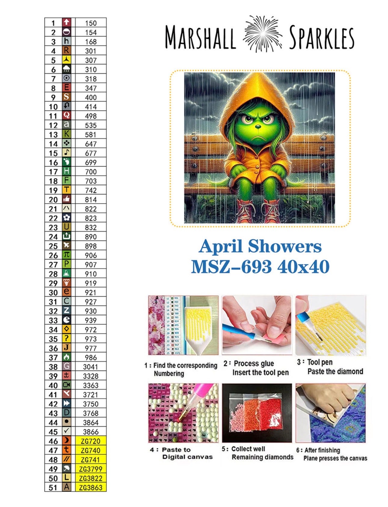 April April Showers © 40x40 Square Fairy Drill