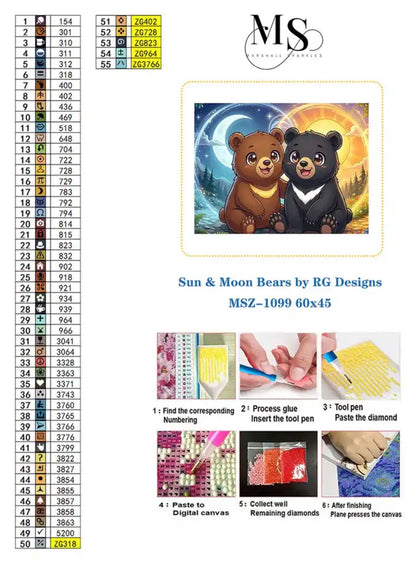 Sun & Moon Bears © 60x45 by RG Designs