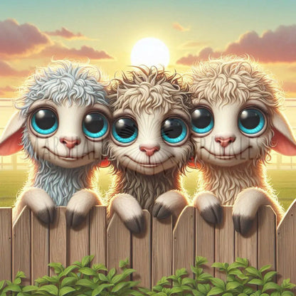 Over the Fence - Sheep © 40x40 (print to order)