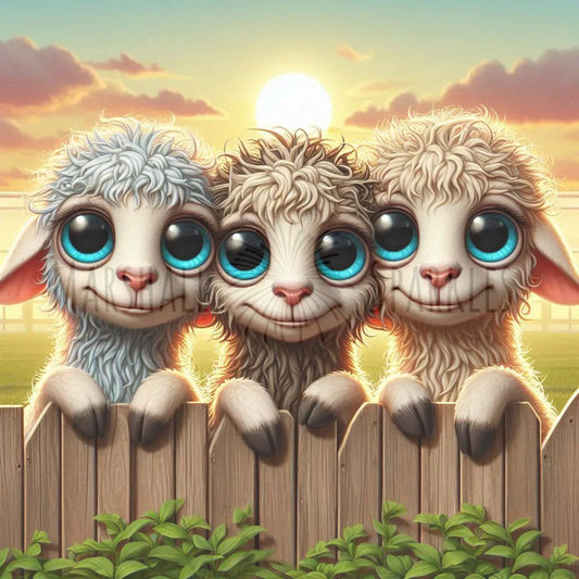 Over the Fence - Sheep © 40x40 (print to order)
