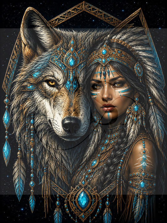 Azure Spirit Guardian © 60x80 by CrazyLoneWolf